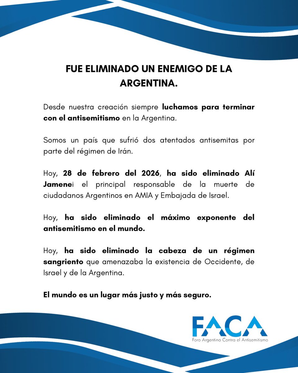 FUE ELIMINADO UN ENEMIGO DE LA ARGENTINA.