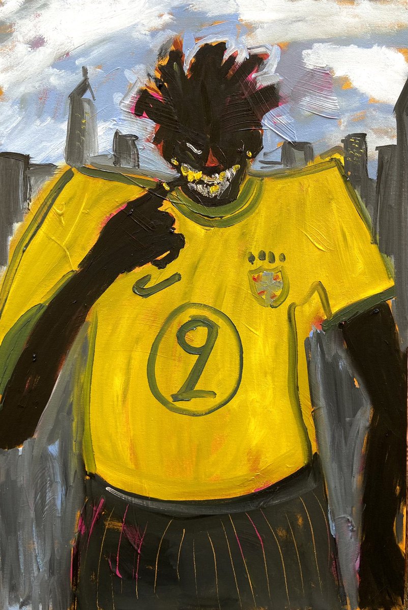 Jovem de grillz,óleo em tela.