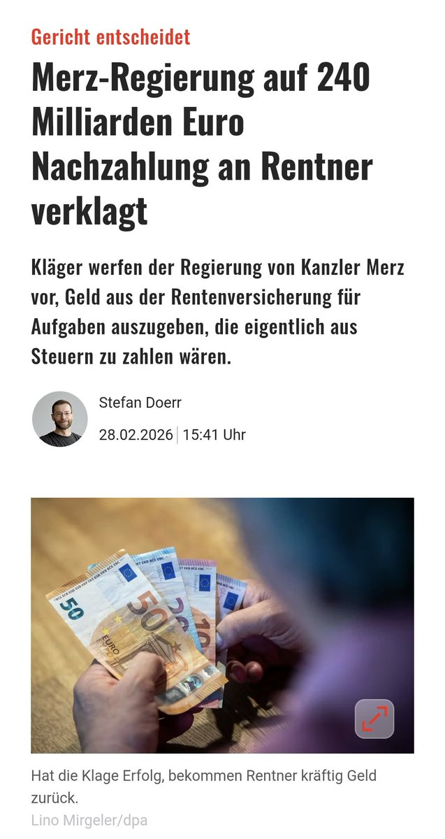 _richtig_falsch's tweet photo. 240.000.000.000 € Nachzahlung an die Rentenkasse 

Klage gegen Fritzes Truppe https://t.co/SrsLA9qoKE