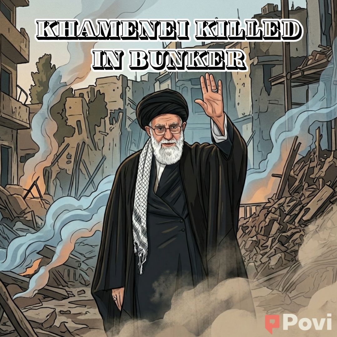 poviTV's tweet photo. Iranian supreme leader Ali Khamenei was just confirmed dead in his compound after an Israeli strike according to US officials. This comes amid pounding strikes against Iran from both countries that began last night. 

#AliKhamenei #Iran #PoviTV #Politics #Khamenei https://t.co/XbEvB0evDx