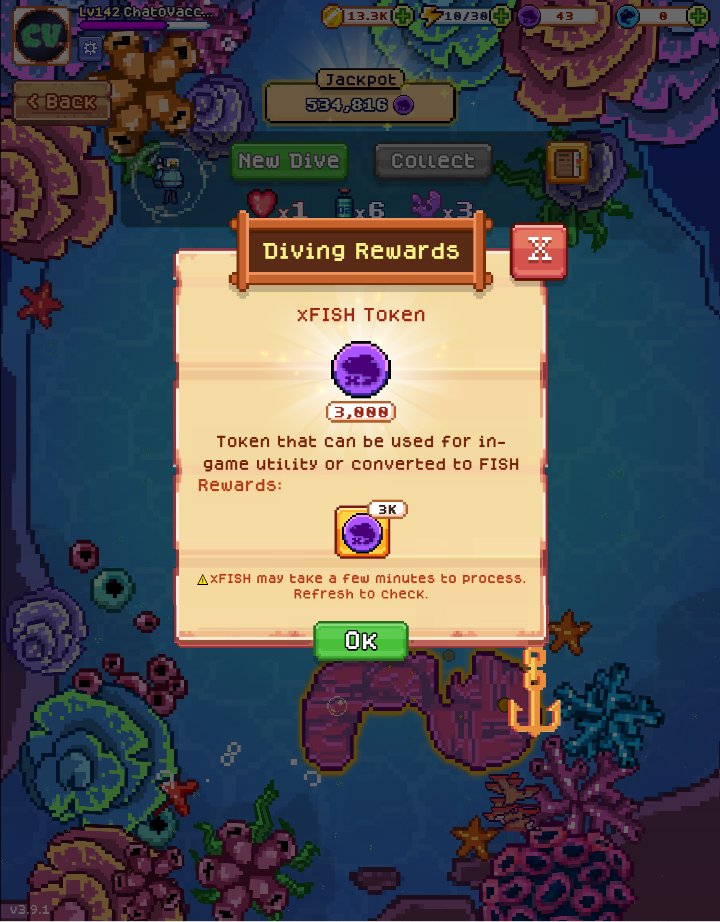 AxieHub_Peru's tweet photo. Got the Golden Bubbles at @FishingFrenzyCo 🥳🫧

3K $XFISH for the bag 🐟💰 

How's your diving going ? 🤿 🪸

#FishingFrenzy #ChatoVaccari #Dive #CryptoGaming #PeruCrypto $FISH https://t.co/4Mszw8lChH