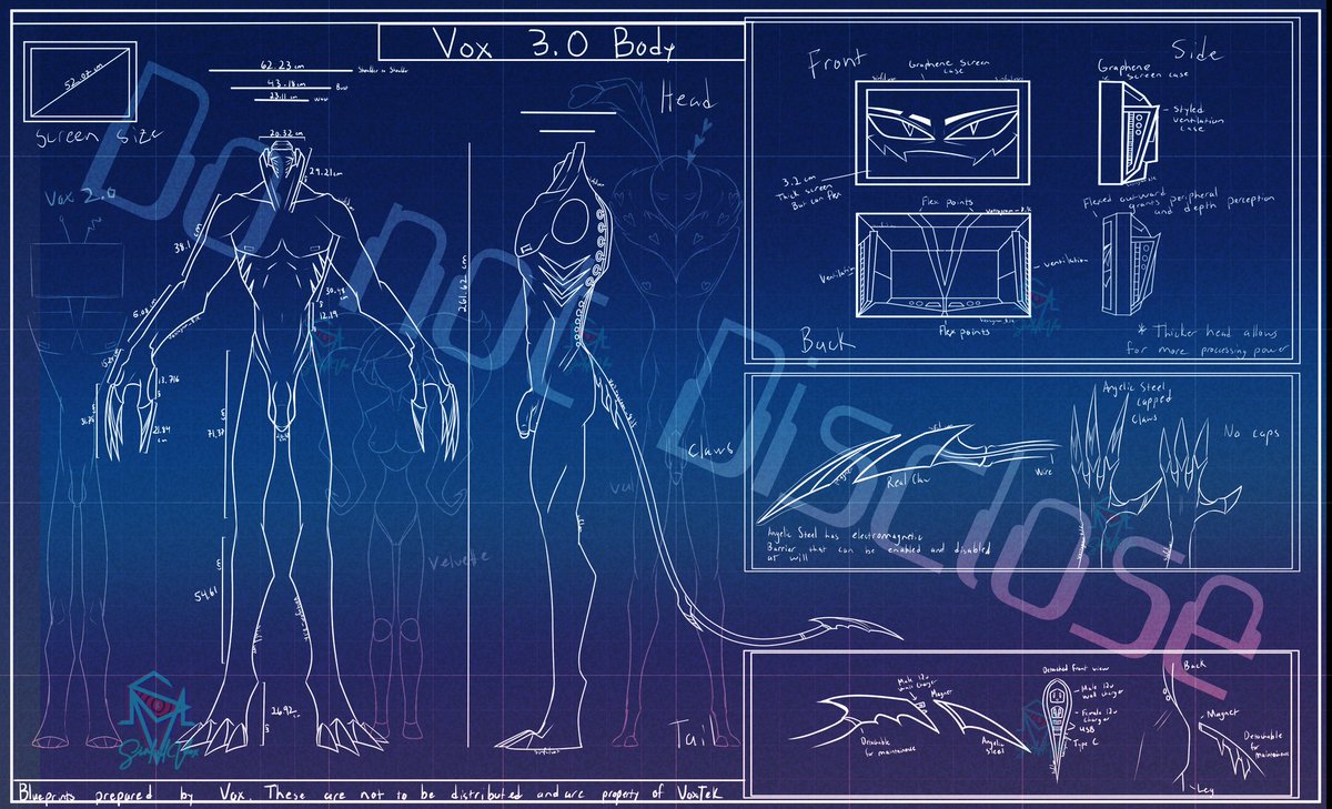 The AU Im working on has Vox rebuilding his own body while planning to be much more serious and deadly.

These are the NSFW 18+ blueprints only because peens and books.

The censored post can also be found on voxtagram_8.1k on IG.

#HazbinHotelFanart #HazbinHotelVox