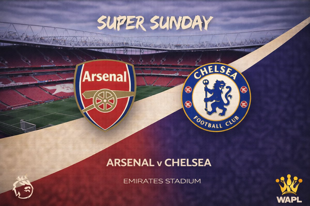 WeArePLeague's tweet image. ◉ Premier League • Rodada 28 

Super Sunday Parte IV 

It's Time!!! 

🕜 1:30pm 

🏟 Emirates Stadium 

🔴 Arsenal @Arsenal_Brasil v @nacaoblue_ Chelsea 🔵 

📺 Sky Sports 🇬🇧 • ESPN 🇧🇷 

🏆 #PremierLeague 

#ARSCHE 

#WAPL