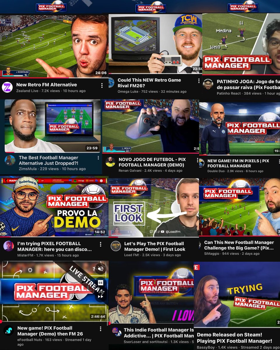 PIXFMANAGER's tweet photo. Shout out to all creators who made a video about our game this weekend and more! Without community support it’s just so hard to survive in the game world. Let’s continue to grow together and make something special for football manager fans! 🙏🏻❤️ https://t.co/RjAsGX53sa