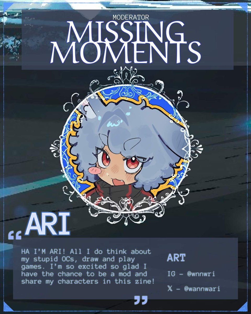 MOD INTROS -- ✦  

Last but not least, our art mods .<a href="/Akamelili/">Akameli on 🦋</a> and .<a href="/wannwari/">ariwari</a> !!!!!