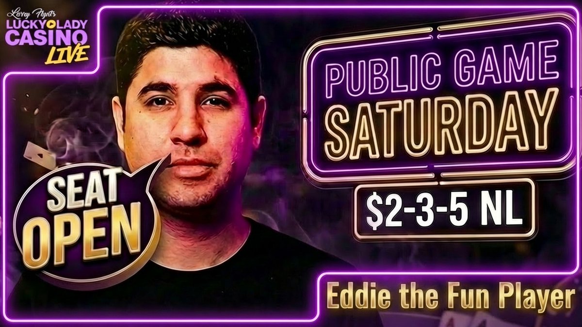 🚨PUBLIC GAME SATURDAY🚨
<a href="/LarryFlyntsLL/">Larry Flynt's Lucky Lady Casino</a> 

Come join the action today‼️

GAME TIME: 1:30 PM⏰
✅$2-3-5 NL (200-800)

🍔FREE FOOD🍔
💰CRAZY ACTION💰
🍺LOTS OF FUN🍺

We got games on the floor, too‼️

Sign up NOW on Poker Atlas!🙏