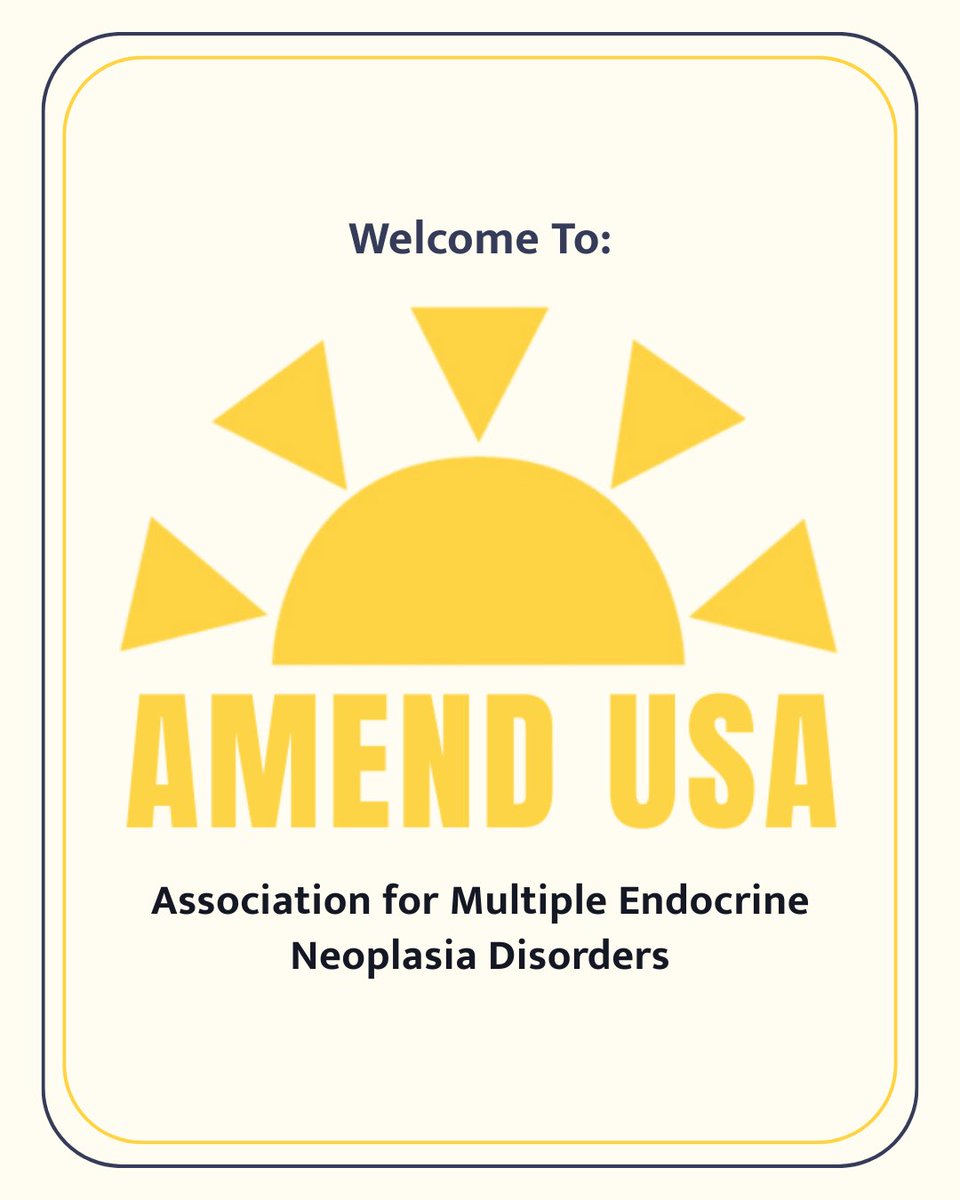 AMENDInfoUSA's tweet photo. Welcome to AMEND USA! We're here to rasie awareness, educate, and connect individuals impacted by MEN disorders. We're glad you're here. Visit the link in our bio to view our website and resources!
#men1 #men2 #mendisorders https://t.co/5vycpMd9Y3