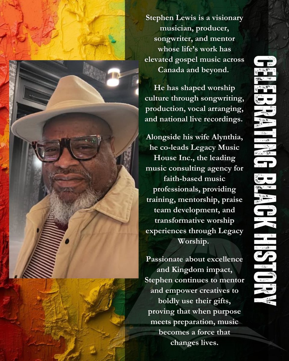 👑 CELEBRATING BLACK HISTORY

Stephen Lewis is a visionary musician, producer, and mentor elevating gospel music across Canada and beyond. He is building a lasting legacy equipping artists and worship teams with excellence, purpose &amp; transformative impact for generations to come.