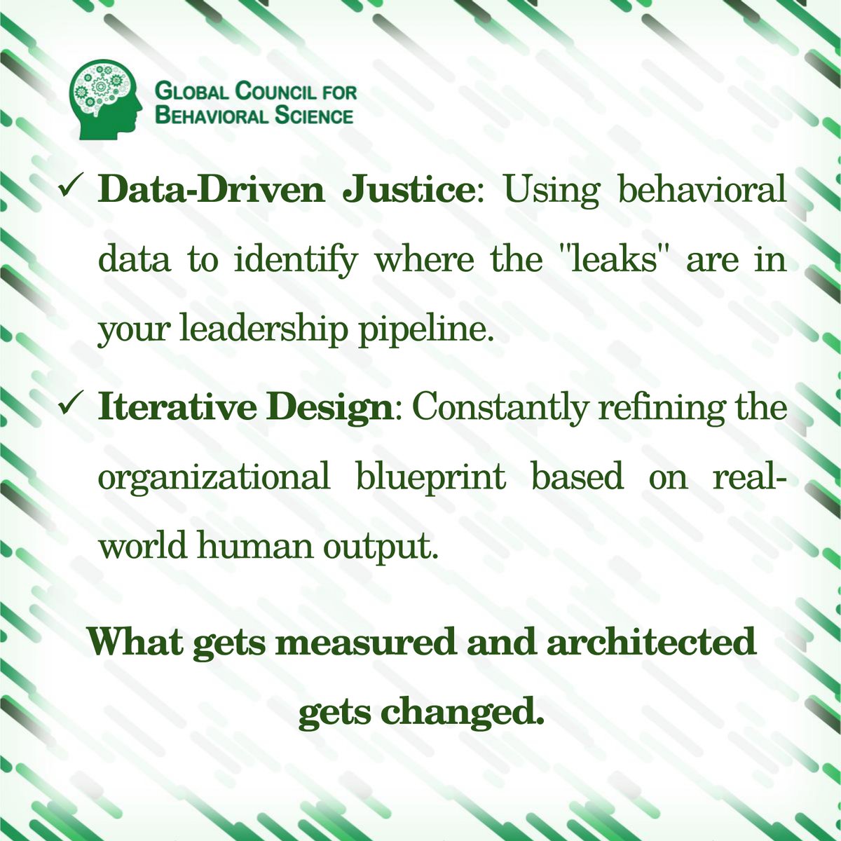 GcbsSocials's tweet image. Accountability as an Architectural Anchor.

An architecture without a feedback loop is a static structure destined to fail. To achieve Behavioral Justice, organizations must move away from "abstract goals" and toward Measurable Behavioral KPIs

#DataDrivenLeadership #GCBS #Equity