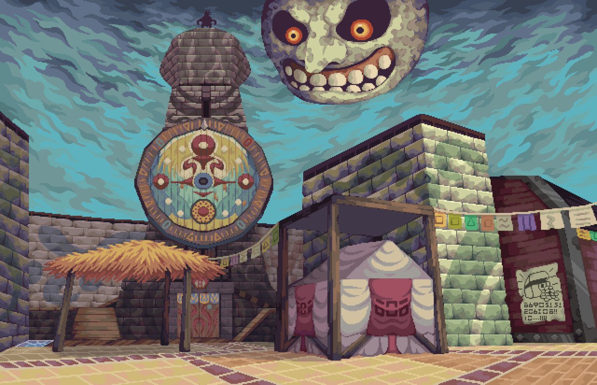 Background study for majora's mask aniversary 🌕 #pixelartist