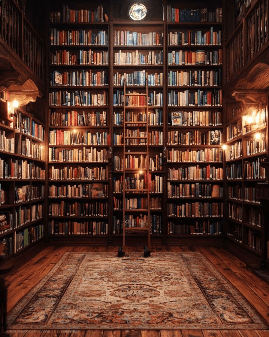 Shelves glance sideways, whispering potential, but all I crave is blank.