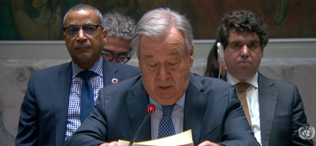 NoticiasONU's tweet photo. "Estamos siendo testigos de una grave amenaza para la paz y la seguridad internacionales.
La acción militar conlleva el riesgo de desencadenar una cadena de acontecimientos que nadie puede controlar en la región más volátil del mundo" @antonioguterres #Iran https://t.co/pKrdGPVfIk