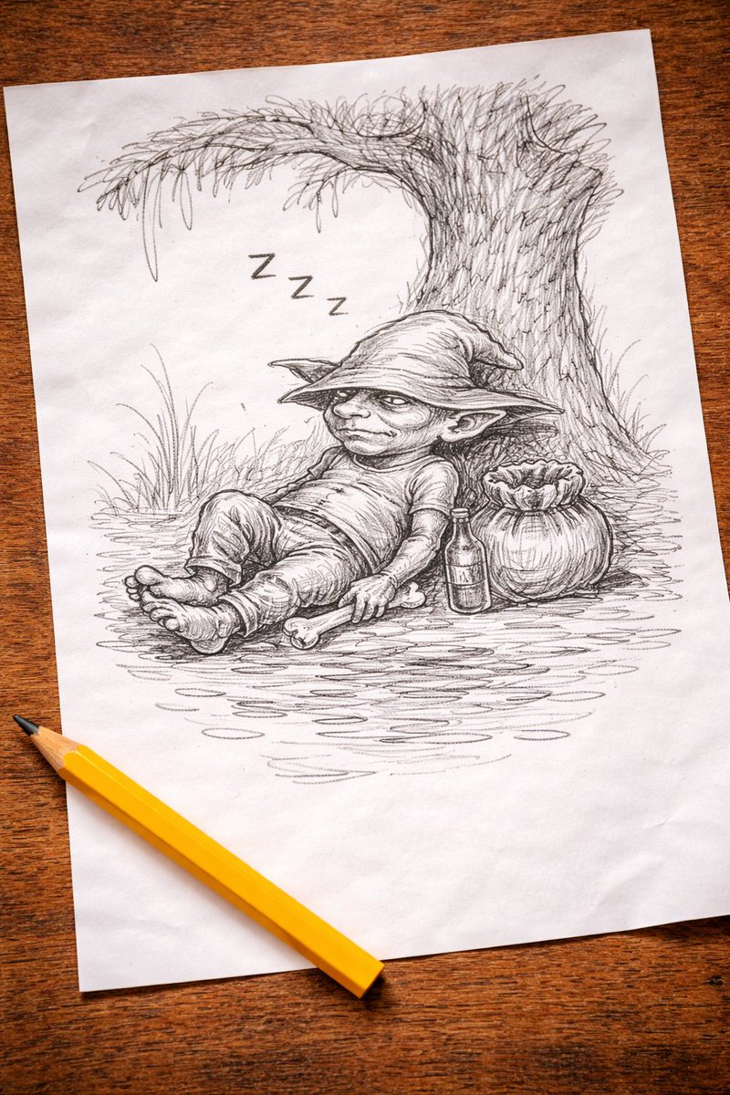 A weekend in the swamp.
Even goblins need to recharge before the madness begins.

Drew this while hiding in the lair.

<a href="/GoblynzNFT/">Goblynz</a> I really like it in the swamp.