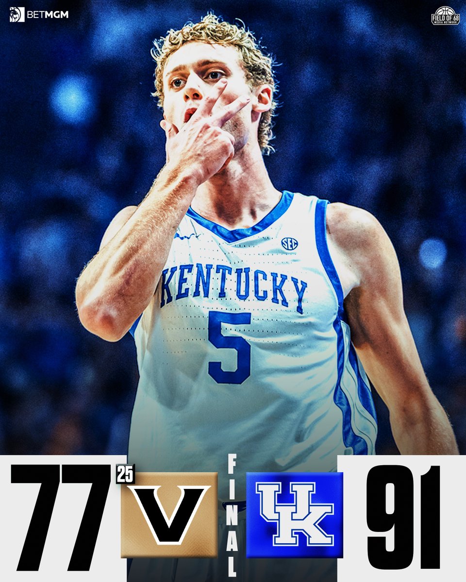 Kentucky ROLLS No. 25 Vanderbilt in Lexington 🔥

STATEMENT WIN for <a href="/KentuckyMBB/">Kentucky Men’s Basketball</a> 💪