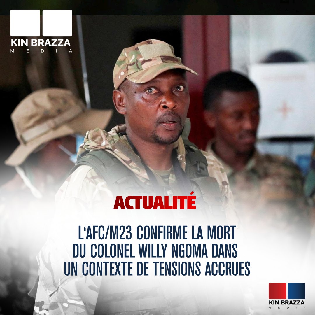 KinBrazzaMedia's tweet photo. L’Alliance Fleuve Congo / M23 (AFC/M23) a publié un communiqué officiel ce 28 février 2026, confirmant la mort du Colonel Willy Ngoma, présenté comme un officier supérieur de l’Armée Révolutionnaire Congolaise (ARC).
Dans son communiqué, le mouvement affirme que l’officier serait tombé le 24 février 2026 dans un contexte de violations du cessez-le-feu qu’il impute au régime de Kinshasa. L’AFC/M23 dénonce également des pertes civiles et accuse les autorités congolaises d’avoir ignoré plusieurs alertes concernant la situation sécuritaire dans certaines zones du Nord-Kivu et du Sud-Kivu.
Le mouvement réaffirme toutefois son engagement déclaré dans le processus de paix, tout en annonçant qu’il entend « garantir la protection des populations civiles et de ses positions ».
Cette prise de parole intervient dans un climat sécuritaire particulièrement tendu à l’Est de la RDC.
#RDC #Congo #AFCM23 #WillyNgoma #Actualité