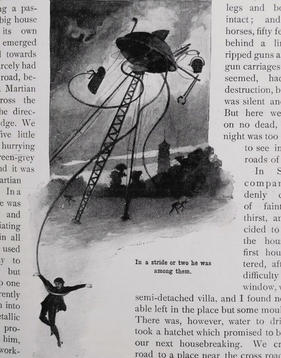 theknightshift's tweet photo. Whilst we wait for tonight's #Svengoolie and 1953's The War of the Worlds, let's appreciate where it all began: the serialized publication of H.G. Well's original novel in 1897.  Here is how the war machines were first depicted.  Wells absolutely HATED this design! https://t.co/TjuSfsT0LR