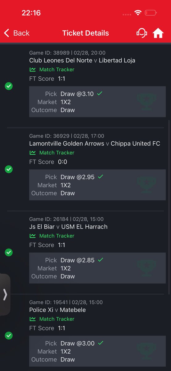 4/4 DRAW WON