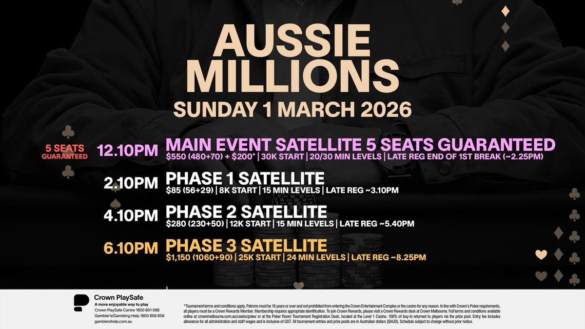 Aussie Millions tweet media