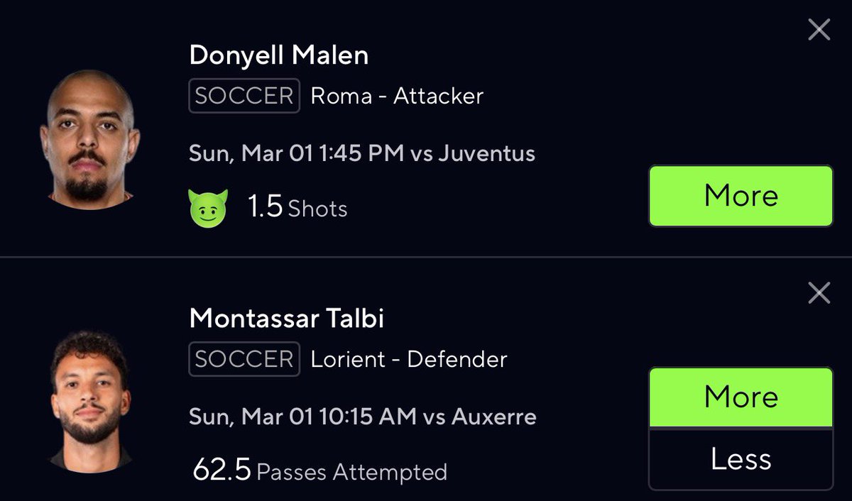 aymen5k's tweet photo. 🇮🇹  Collab w/ @twizzyfc  🇫🇷 

Auxerre away have conceded 94 & 83 to CBs
Regardless of scoreline.
Talbi in recent home games has hit 96, 83, & 104.

Malen has had immediate impact at Roma with a consistent shot output. He’s cashed for me every time since his transfer, so lets see if Twitter can end his streak. (Run the goblin for a safer 2x) 

Discord in bio for more slips 🙈

#Gambling𝕏 #POTD #PrizePicks #SerieA #Ligue1McDonalds
