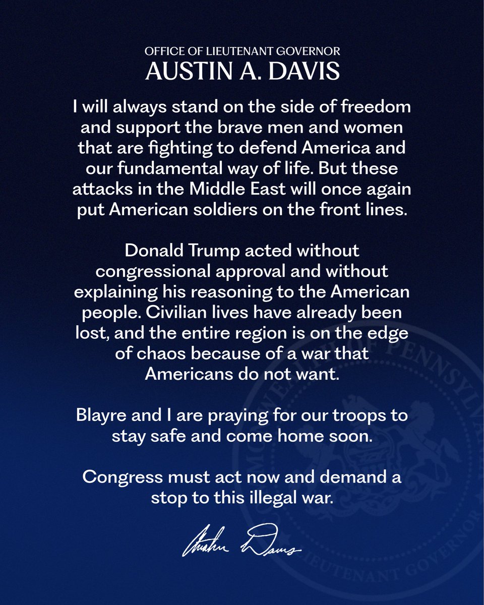 Lieutenant Governor Austin Davis tweet media
