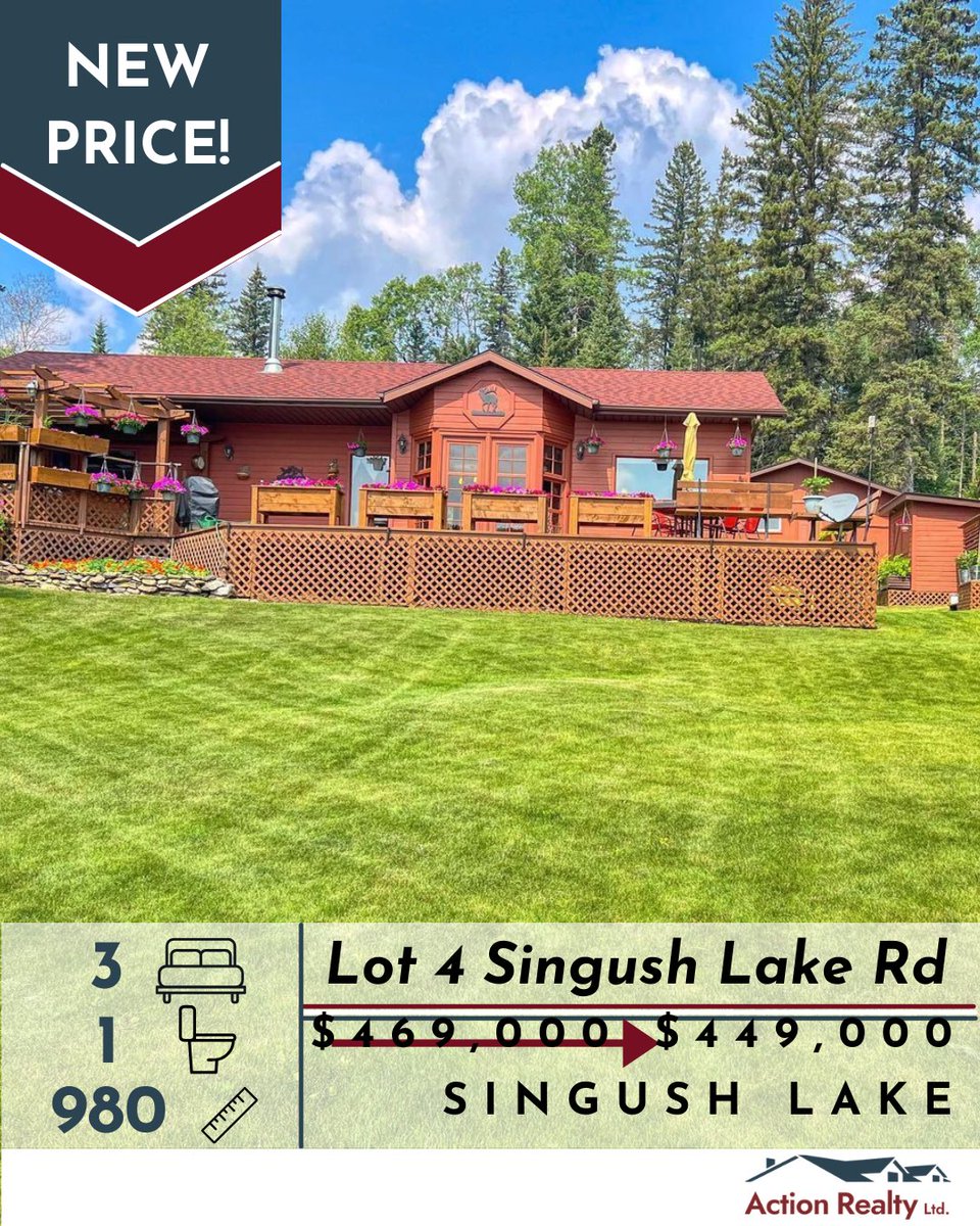 NEW PRICE ALERT! This 3 season cottage at Singush Lake is now $449,000! Full details can be found here: actionrealtyltd.ca/other-parkland…