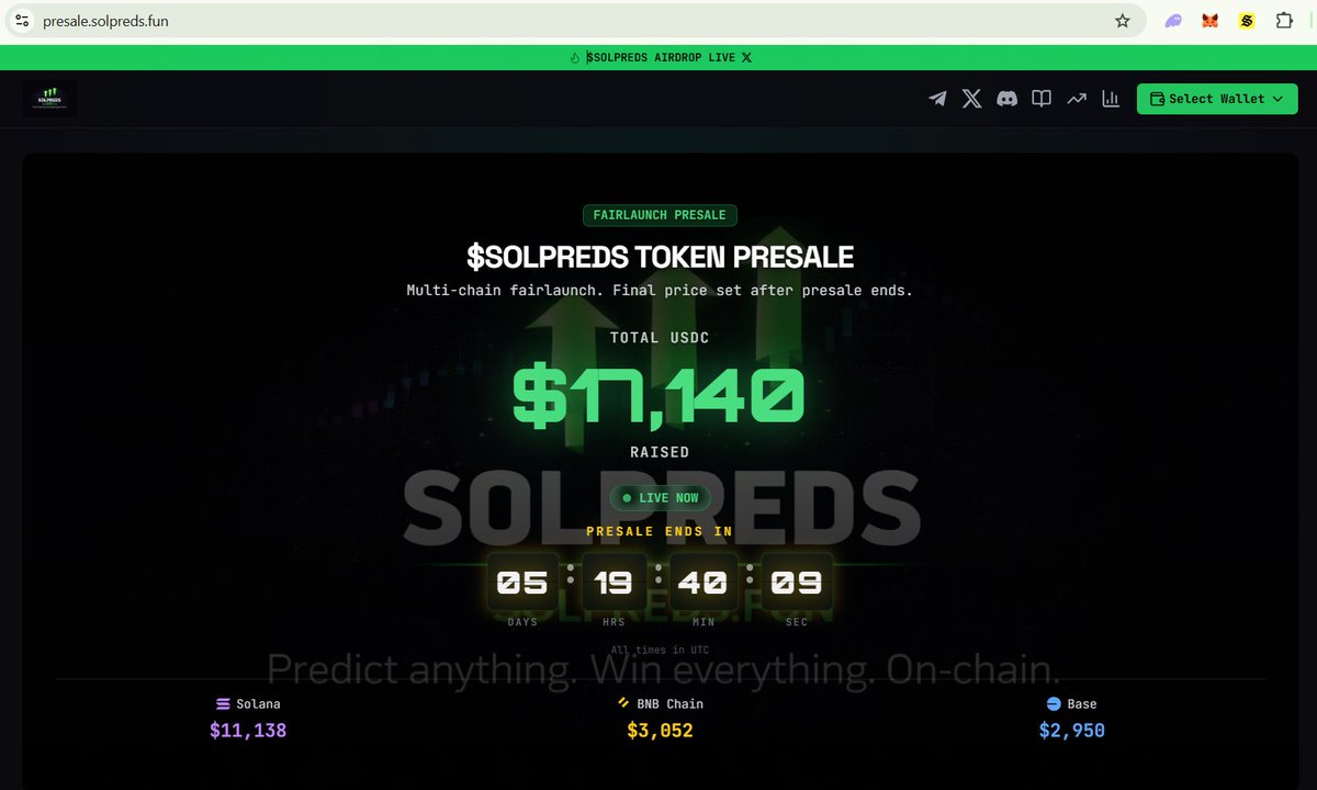 SOLPREDS | Presale Live tweet media