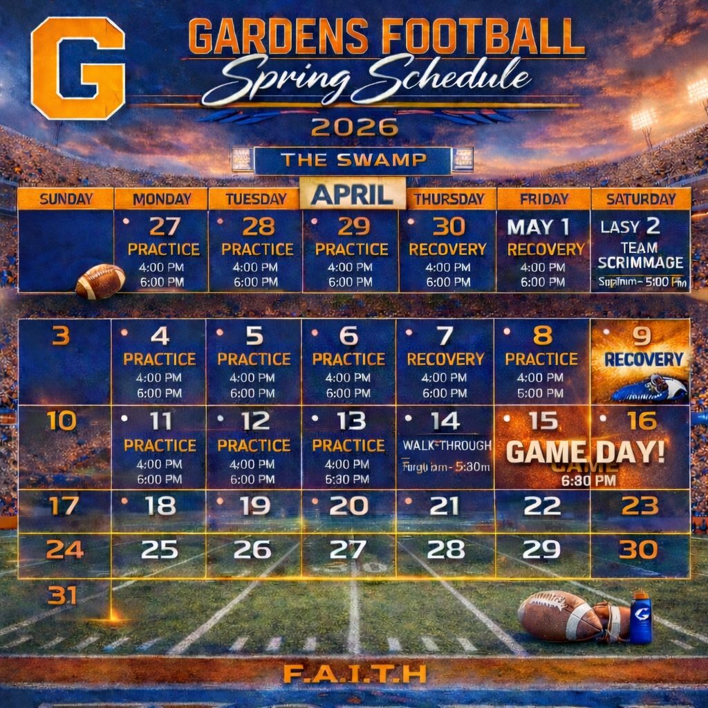 GatorsPbg's tweet photo. Spring Ball Schedule In The Swamp 🐊 https://t.co/XrKaP4iOFU