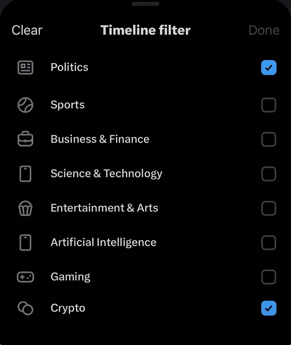 Timeline filter modal