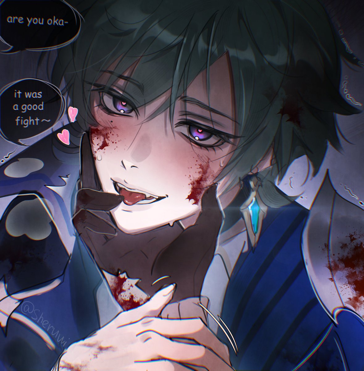 sheruwi's tweet image. it was a good fight ~ 🩷

#lohen #illuga #lohenillu #genshinImpact