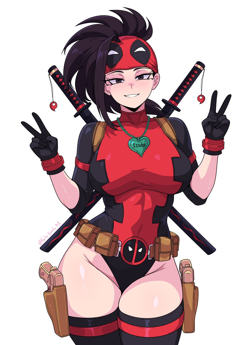 Momo x Deadpool 
comisión: <a href="/Lancelot_Steel/">TheGabrielSantiago</a>
#MyHeroAcademia #MomoYaoyorozu #Izumomo