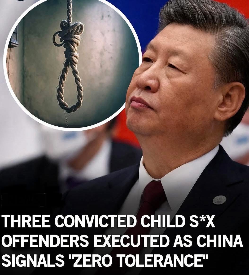 China executed three men convicted of sexually abusing and raping minors, after their death sentences were approved by the Supreme People’s Court. It was  said this is part of a “zero tolerance” policy against crimes harming children. The case highlights China’s strict approach
