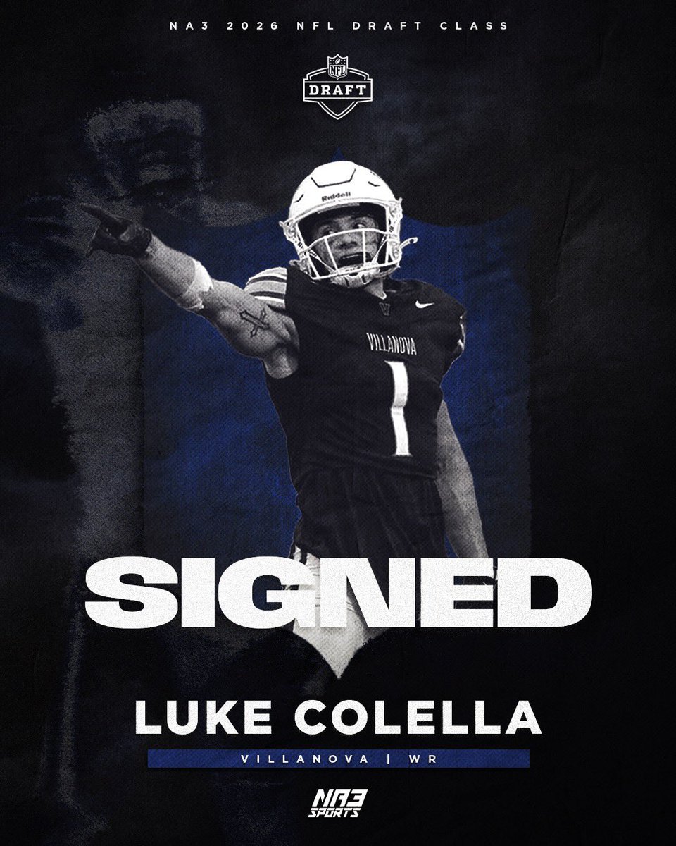 We have Signed Luke Colella Wide Reciever From Villanova University to our 2026 Draft Class. Welcome to the Family. 
#NA3Sports
<a href="/LukeColella2/">Luke Colella</a>