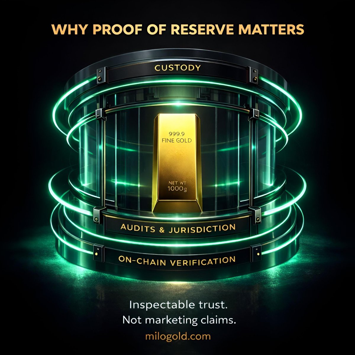 INSTITUTIONAL ANGLE: WHY PROOF-OF-RESERVE MATTERS

For serious investors, “backed 1:1” isn’t enough.

They ask:

• Where is the gold stored?
• Who audits it?
• Can reserves be verified independently?
• How are unlocks structured?

Proof-of-Reserve isn’t marketing.
It’s due