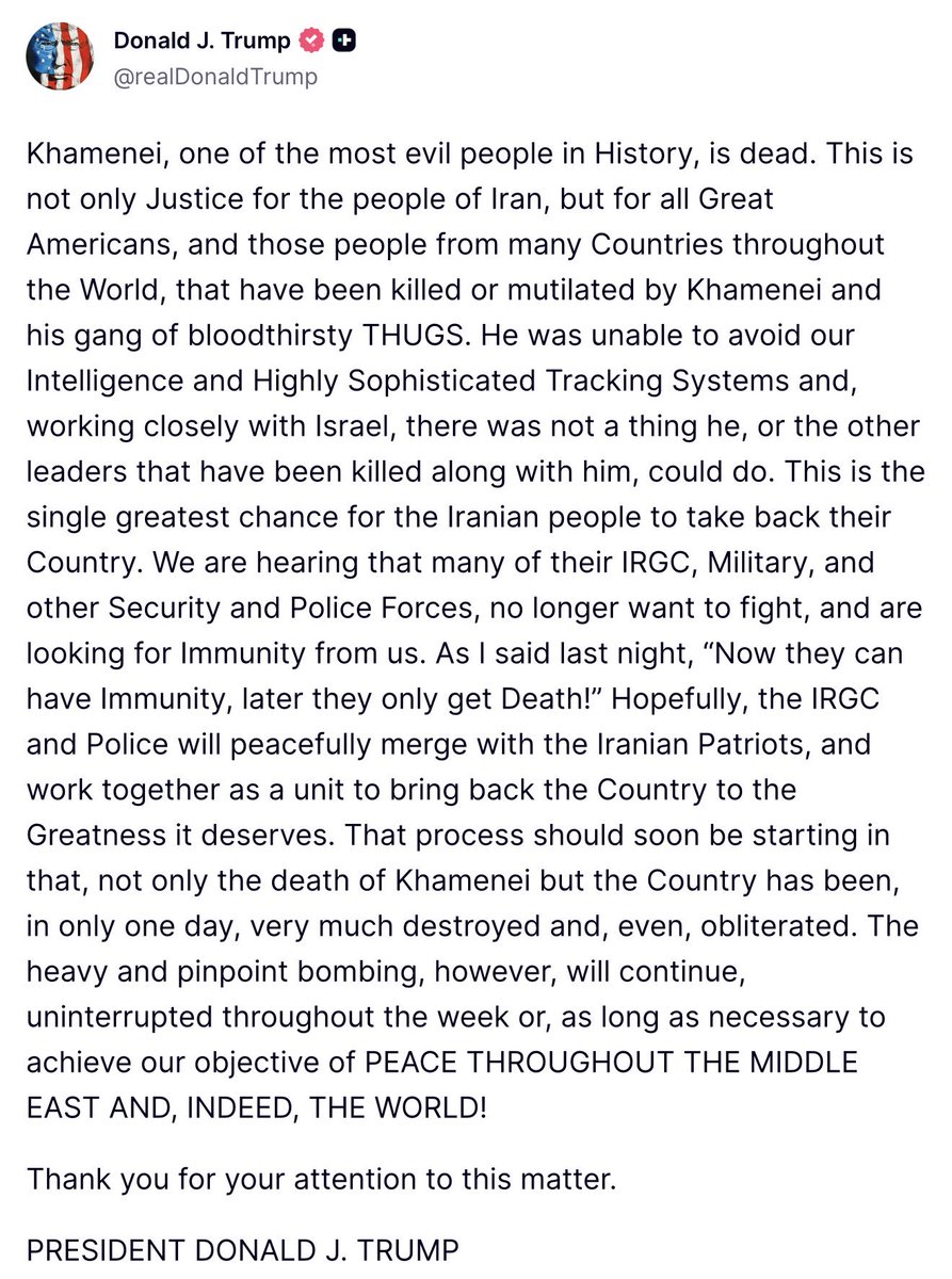 LeeMZeldin's tweet photo. “Khamenei, one of the most evil people in History, is dead.” https://t.co/SjSwoKGiPw