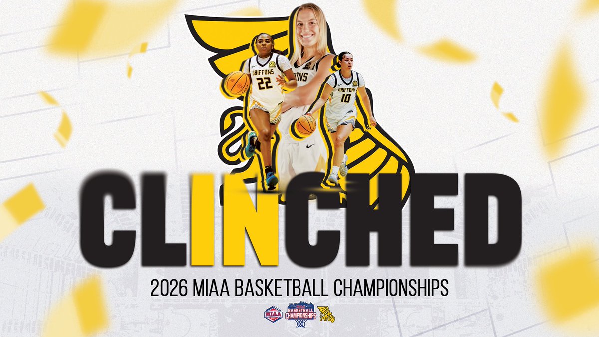 TheMIAA's tweet photo. It's official! Missouri Western has 𝘾𝙇𝙄𝙉𝘾𝙃𝙀𝘿 one of the last remaining spots in the 2026 MIAA Women's Basketball Championship 🎊👏

We'll see you in Kansas City, Griffs! 

#MIAAMadness x #BringYourAGame https://t.co/tmeqwSb6vy