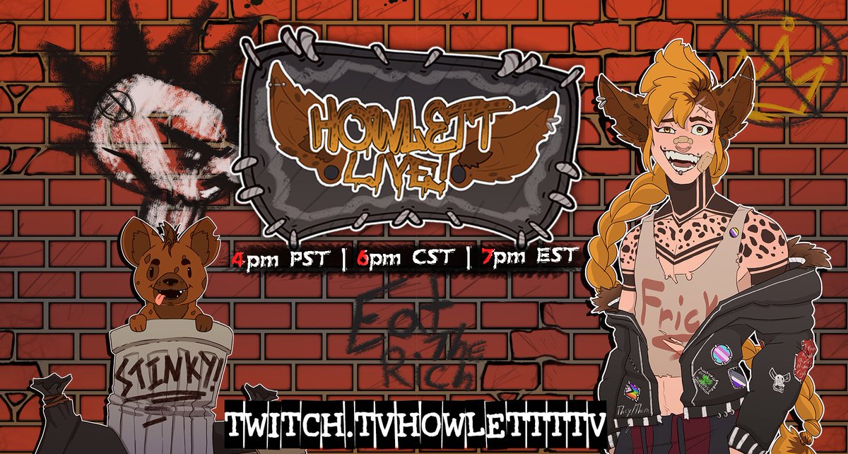 Howlett | Punk Hyena PNGtuber 🟡⚪🟣⚫ tweet media