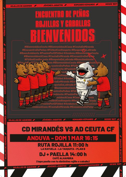 Mañana hacemos falta todos/as desde primera hora no faltes y lo más importante no pares hasta el pitido final 🔥❤️