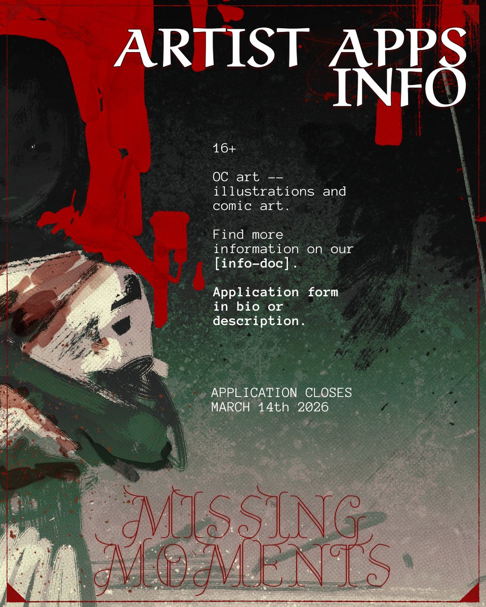 ZINE ARTIST APPLICATIONS OPEN 

looking for OC illustrators and comic artists
 -- open until March 14th, 2026.  

▶︎  form in comments!!