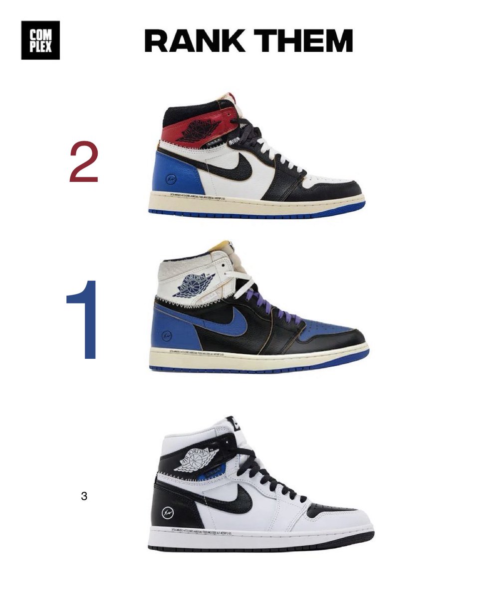 IMO, the Royal pair is EASILY the best, the Varsity Red / Blue pair is still dope but to me for sure 2nd, &amp; the Wht/Blk pair is waaayyy at the bottom.