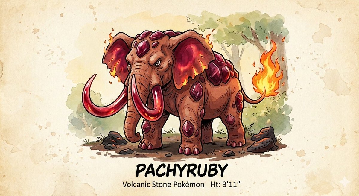 megazero26's tweet image. Here's my concept art design for The Fire Elephant Starter line which it's final evolution is inspired by Viking warriors and the Republican Elephant and it's type is Fire and Steel type #Calfire #Pachyruby #Tuskarl #Pokemon #pokemonfanart