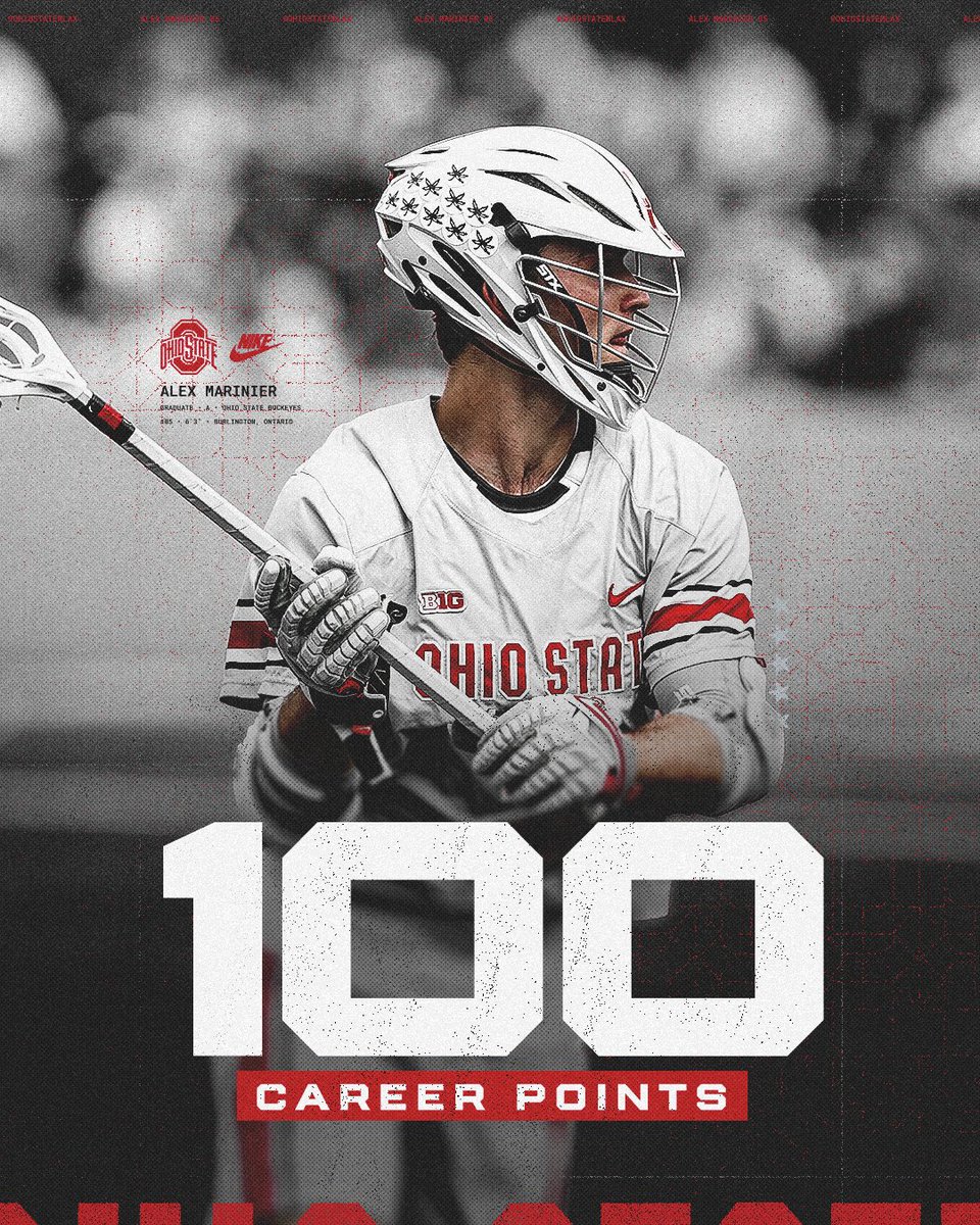 Alex Marinier is the newest member of the Buckeye century club  💯

He hit the mark on our first goal of the day and now has 101 points for his career

#GoBucks