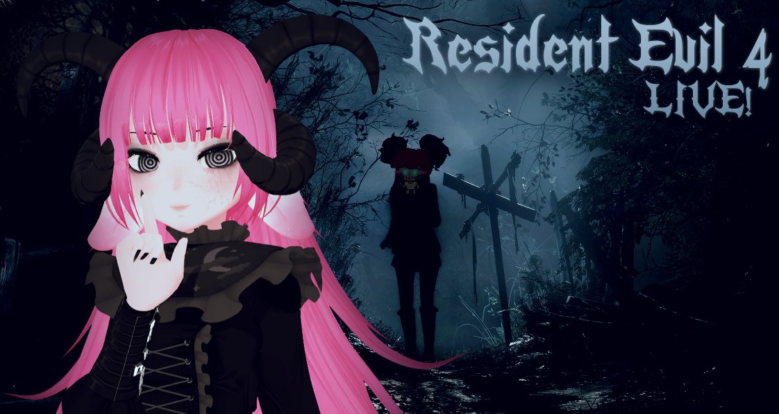 𐔌՞꜆.  ̫.꜀՞𐦯 streaming with <a href="/ChrisKillsCakes/">⛤✖ CAKES ✖⛤ // CENTIPEDE VTUBER</a> we are going to be playing RE4 for the first time!!

🐑💤
purple website link in profile 
#vtuber #ENvtuber #vtuberEN #residentevil