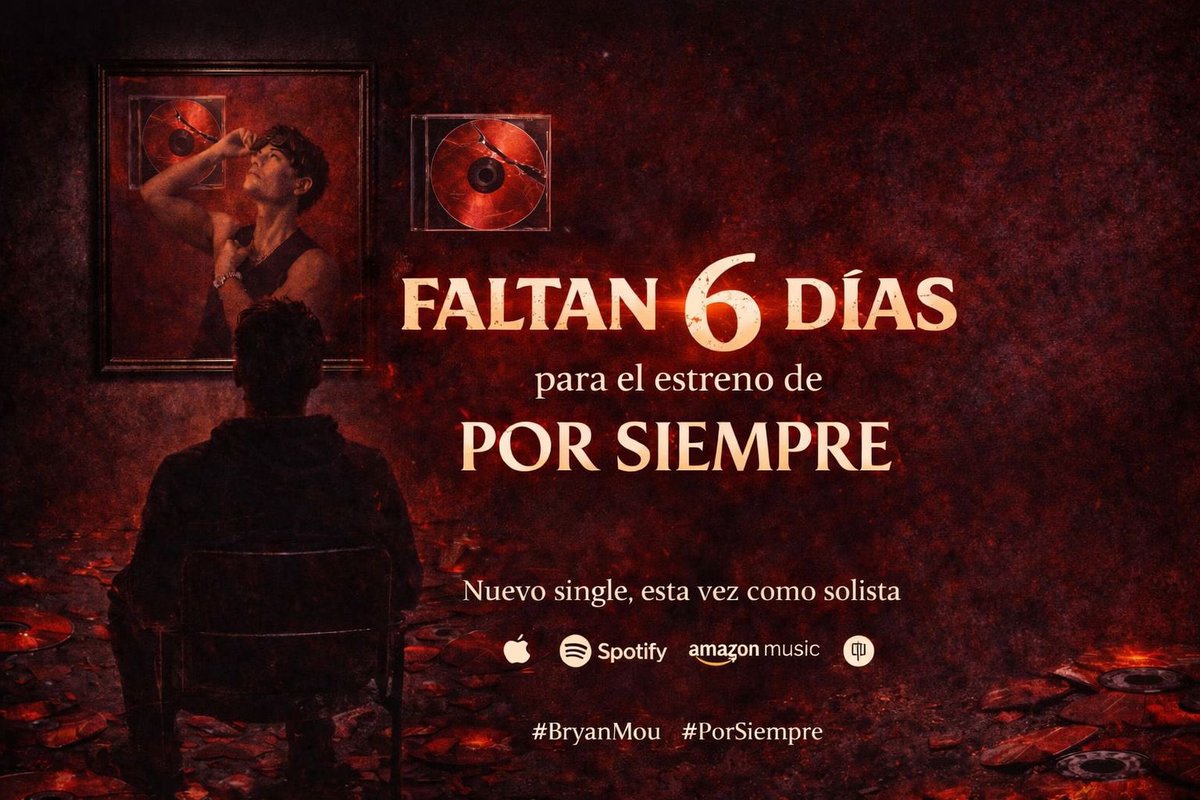 Hola, las invitamos a que se unan a una cuenta regresiva del gran estreno de #ParaSiempre el objetivo es llegar a hacer tendencia este estreno el día 6, <a href="/bryanmouque/">Bryan Mou</a> estamos muy emocionadas por esto #BryanMou🔴 

ÚNANSE NO SE VAN A ARREPENTIR DE TAN BONITA ERA QUE SE VIENE🔴🔴🪄
