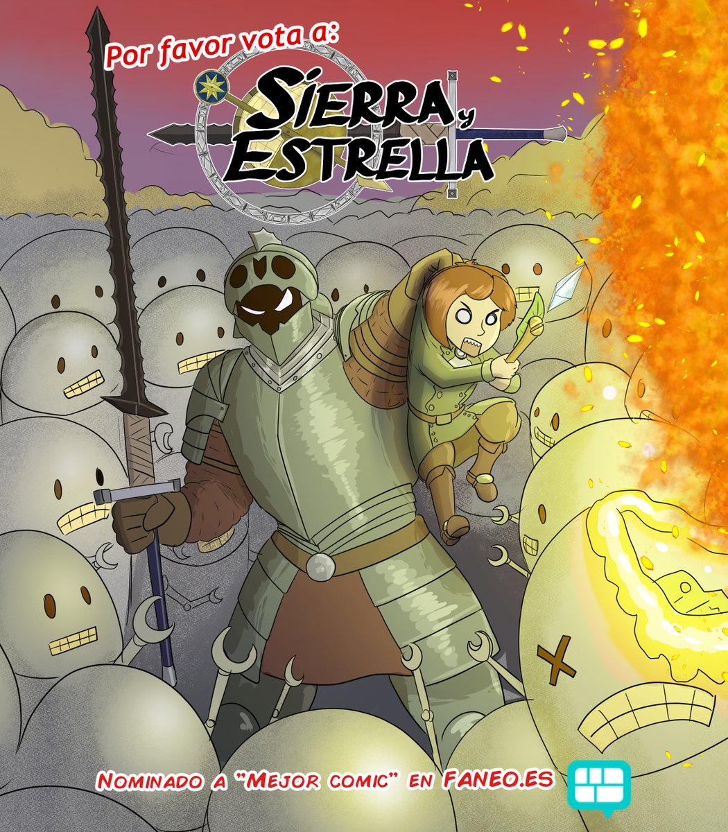 Sierra y Estrella ha sido nominado a "Mejor Comic" en la página de <a href="/FaneoEs/">Faneo</a> 

Si ya tenias cuenta por favor accede a la convocatoria para poder votar y considera dárselo a sierra y Estrella.

faneo.es/comics/premios…