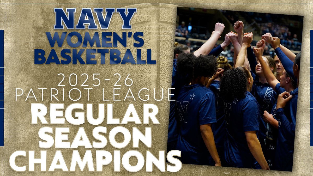 NavyWBB's tweet photo. 👏Regular Season Champions! 
That has a nice ring to it!
Next up ... Complete the job in the postseason https://t.co/C9ppborAR8