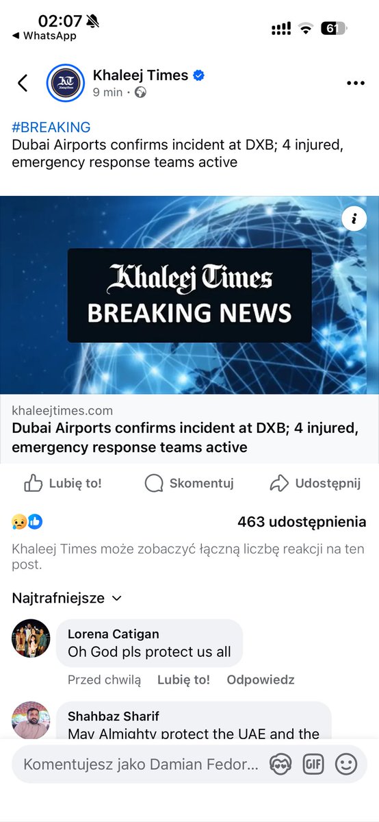 fedorowiczklz's tweet photo. Wybuch na lotnisku w Abu Dhabi, na DXB w Dubaju również cztery osoby ranne. https://t.co/93r8d1MgFM