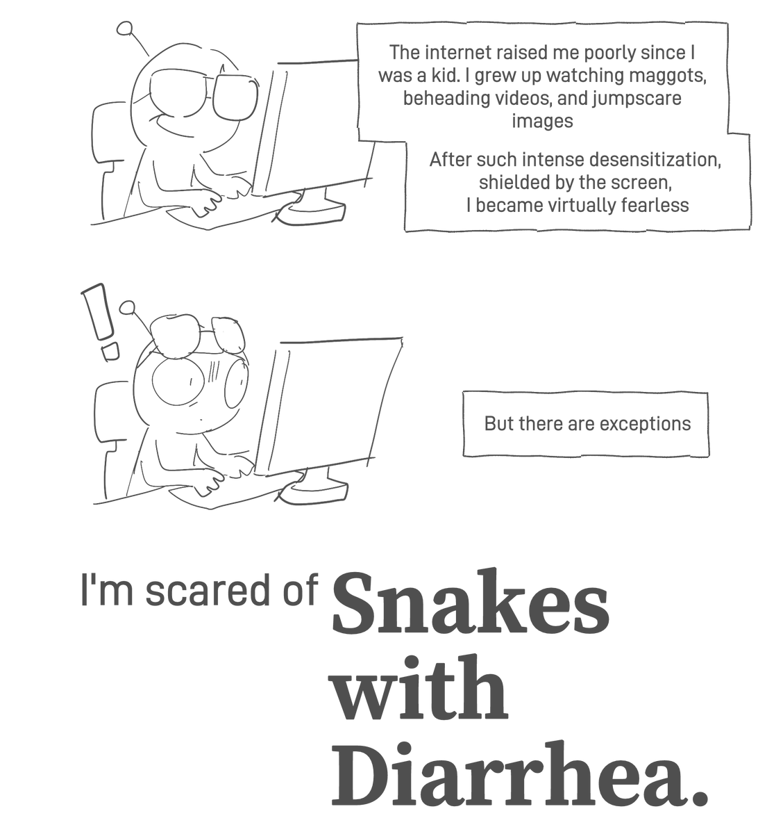 来都来了把这篇翻译了吧
Today I talk a lot of shit.
(warning):Graphic description of...shit

(1/4)