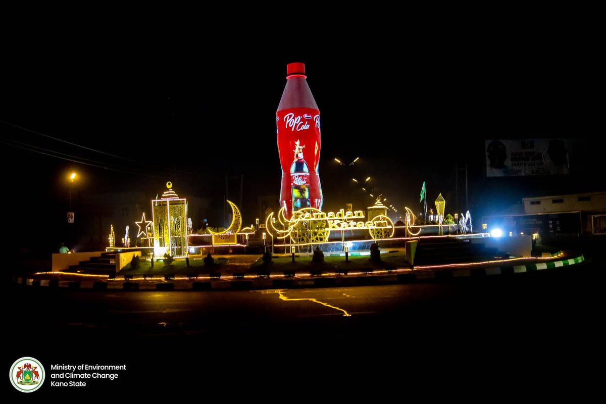 SSKachako's tweet image. RAMADAN KAREEM 🌙 :  In the spirit of Ramadan Kano's roundabout have been beautifully transformed, reflecting our rich Islamic heritage and the serenity of this sacred season.

#ramadankareem #ramadan2026 
#ramadanvibes #Ramadan #kareem 
#AbbaIsWorking #KanoFirst #kano #first