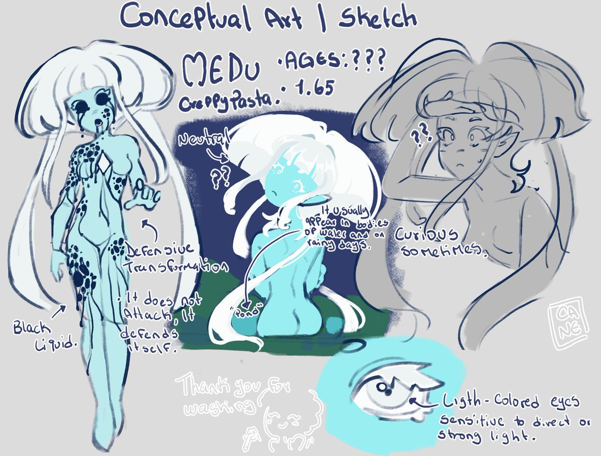 Canne_litta's tweet photo. First look at Medu 💎🫧
She is not a monster.
Not an angel.
Not a villain.
Medu is an immortal being who walks at night, announced by a soft, distant bubbling sound.
#medu #creepypastaoc #originalcharacter #creepypasta #horrorart #creppypastacomuniy #digitalart https://t.co/lsqXVVNQPk